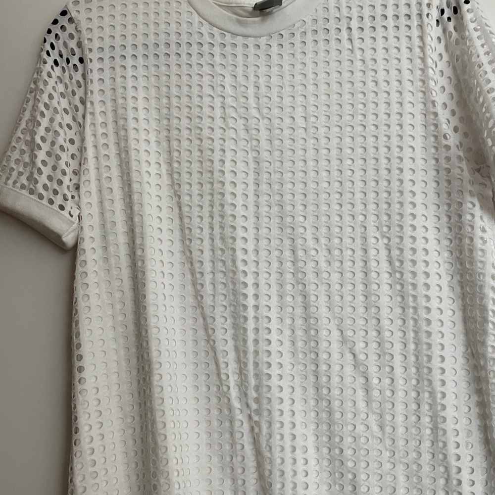 Bench White Eyelet Short Sleeve Top